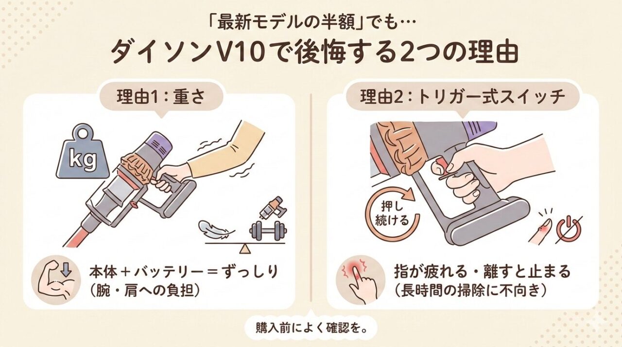 「最新モデルの半額」だとしても、あなたがV10を買うと後悔する2つの理由