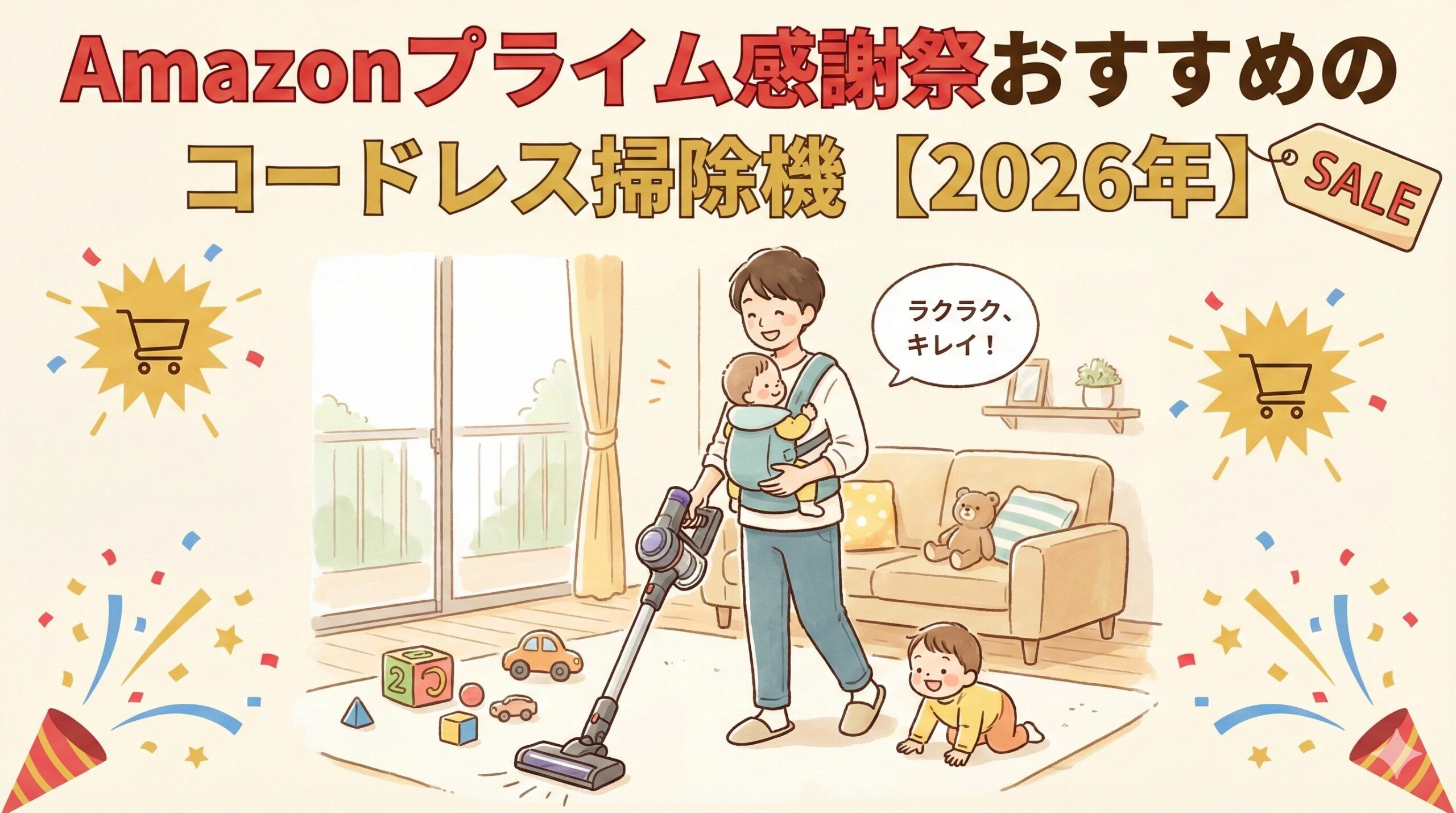 Amazonプライム感謝祭おすすめのコードレス掃除機【2026年】
