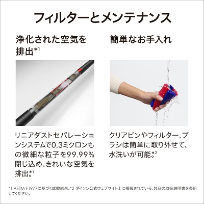 ダイソンの掃除PencilVacFluffyconesのフィルターとメンテナンスのお手入れ