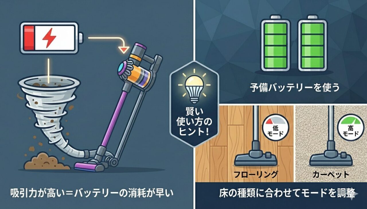 バッテリーの持ちがよくないに対する対策