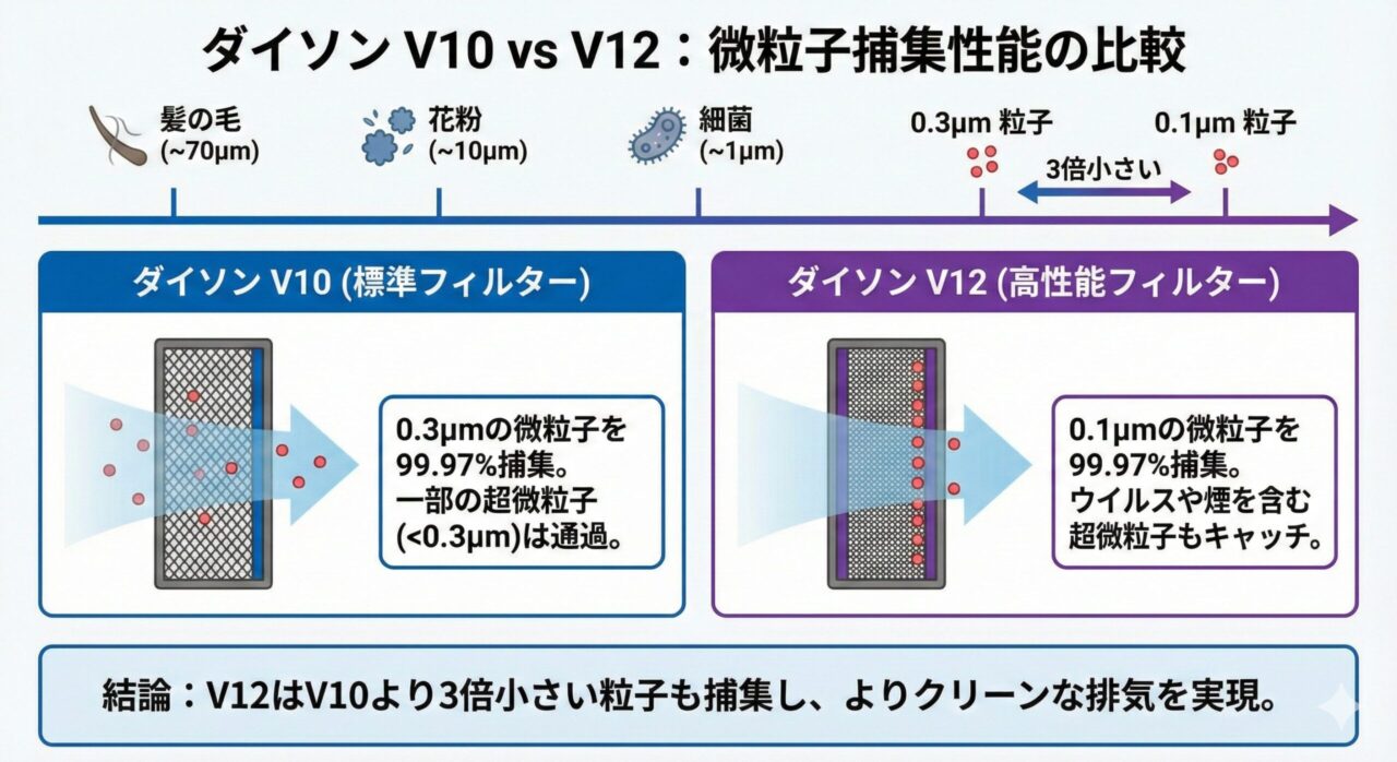 ダイソンSV46ABLの微粒子補修性能の比較