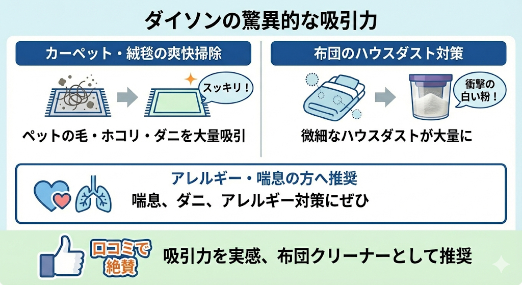 dyson cyclone V10 fluffyの吸引力