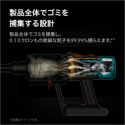 製品全体でゴミを吸い取る