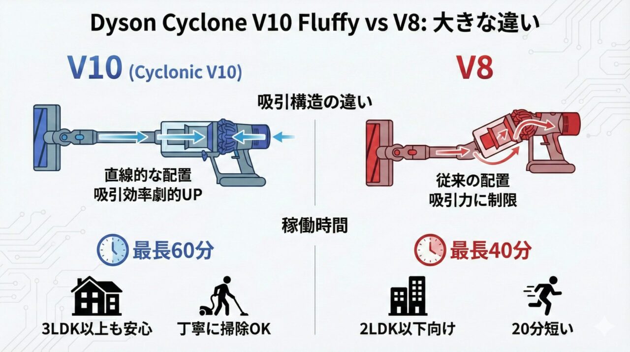 V10とV8の大きな違い