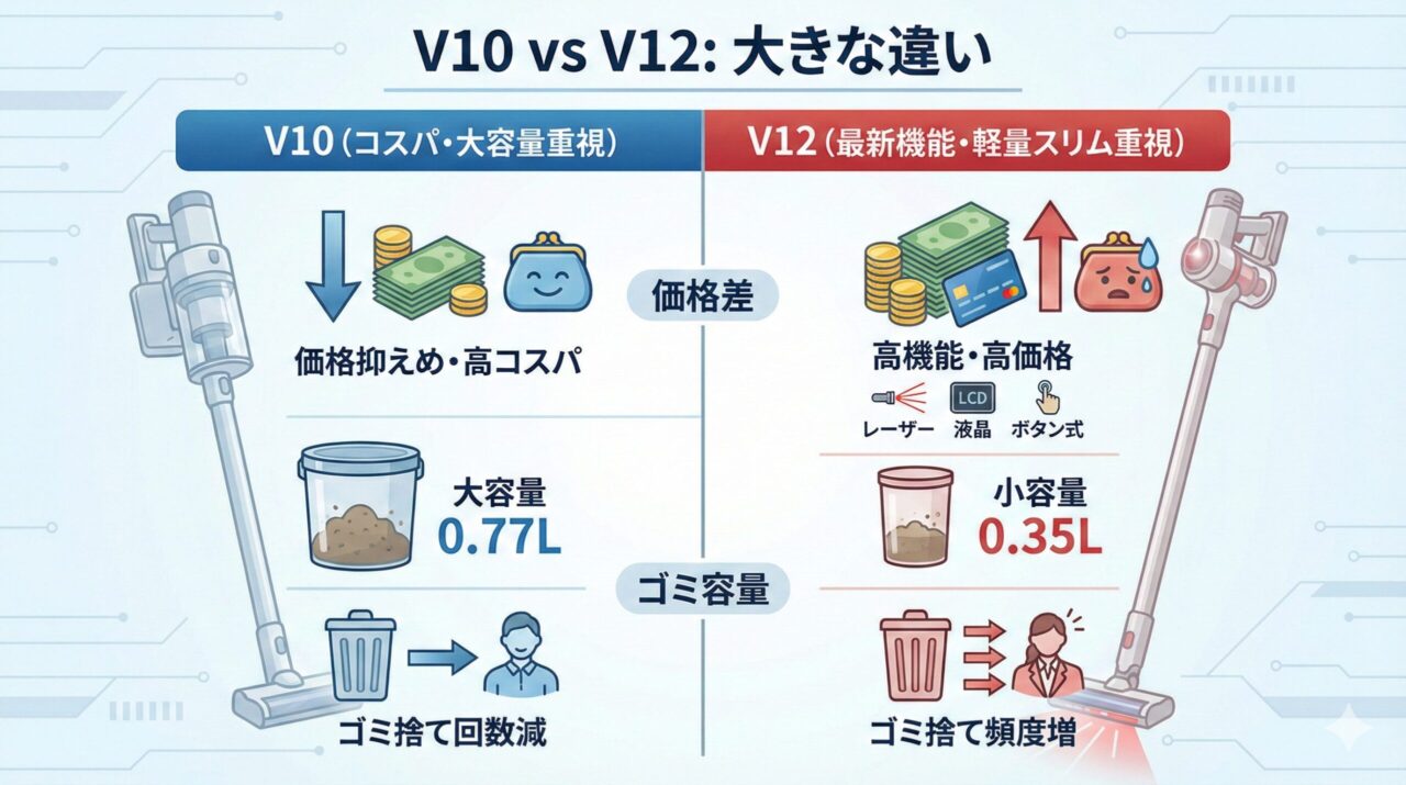 V10とV 12の大きな違い