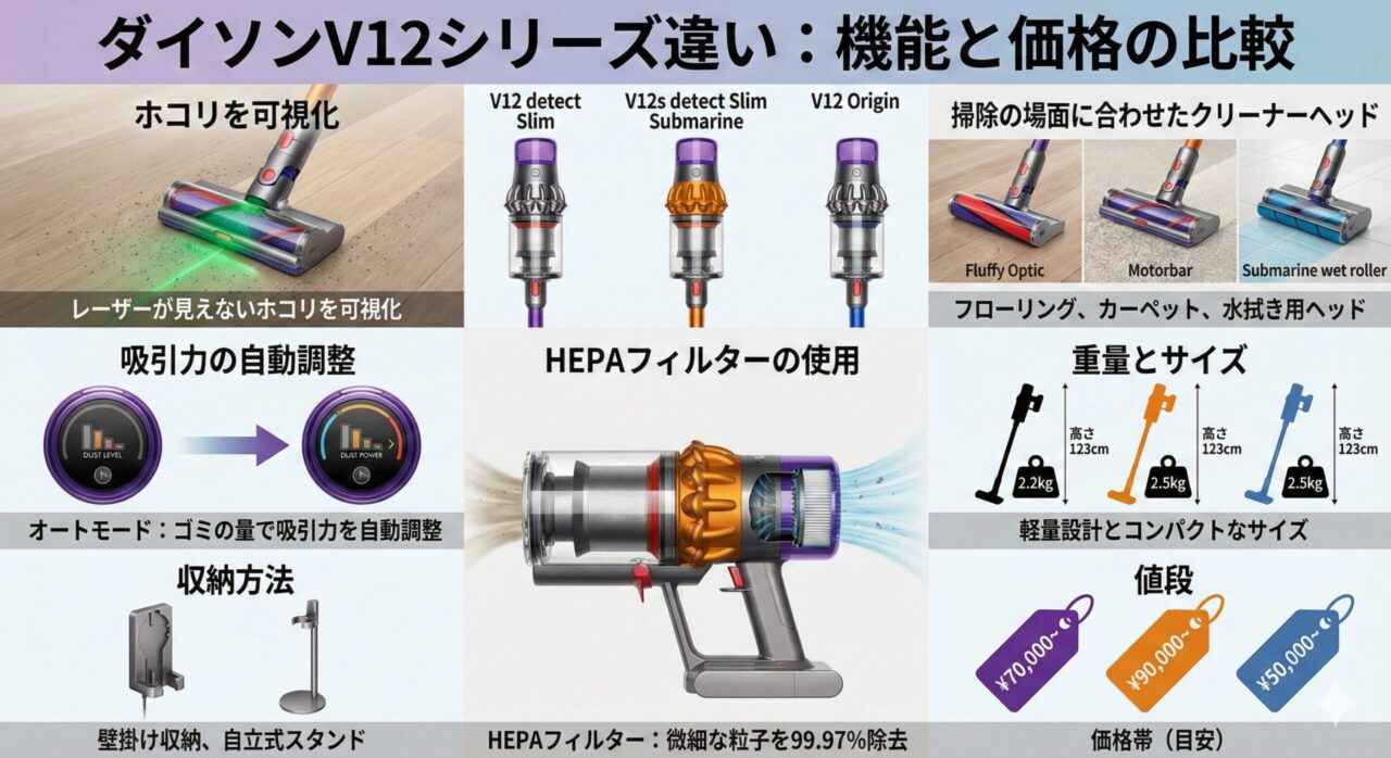 Dyson V12シリーズの違い