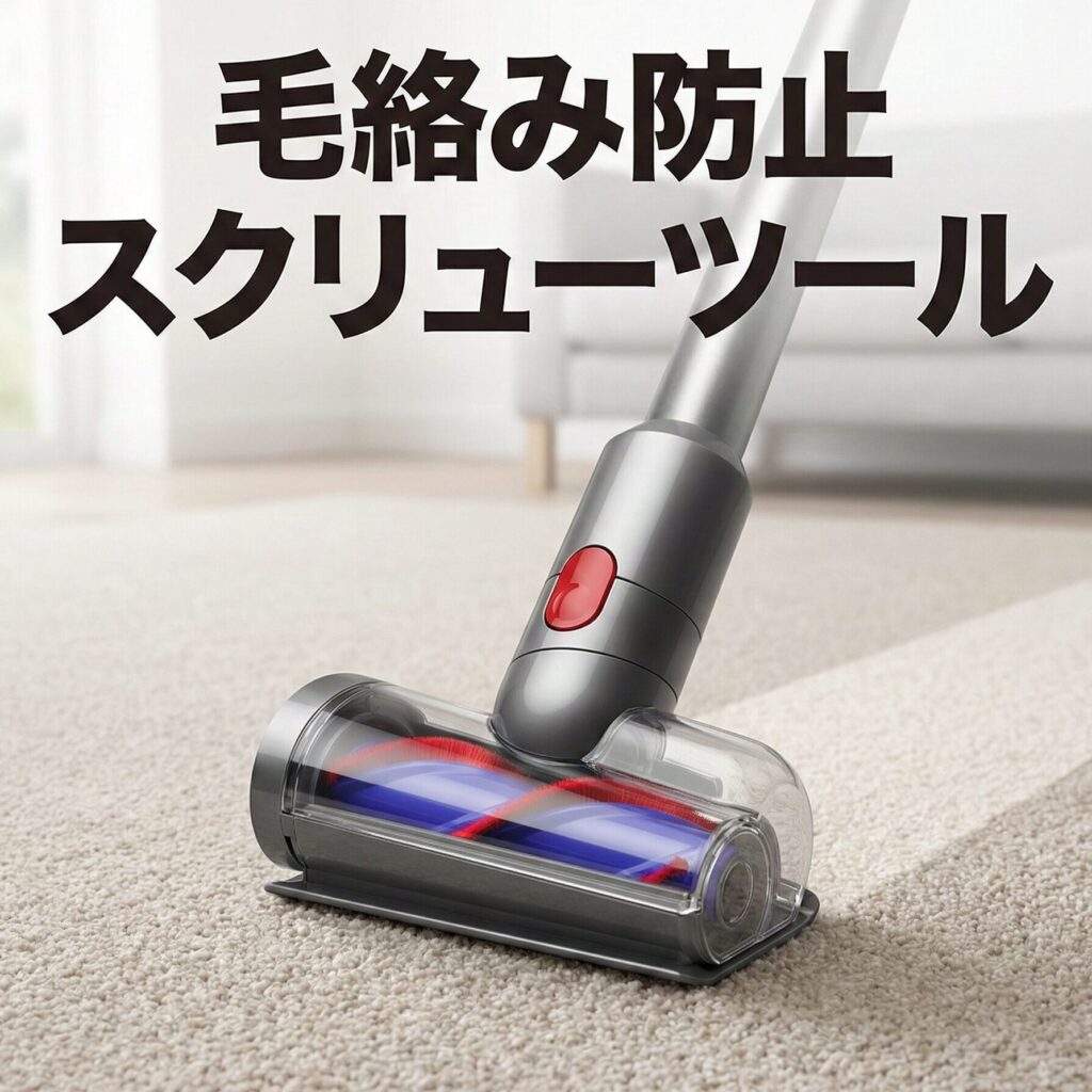 ダイソンの掃除機毛絡み防止スクリューツール