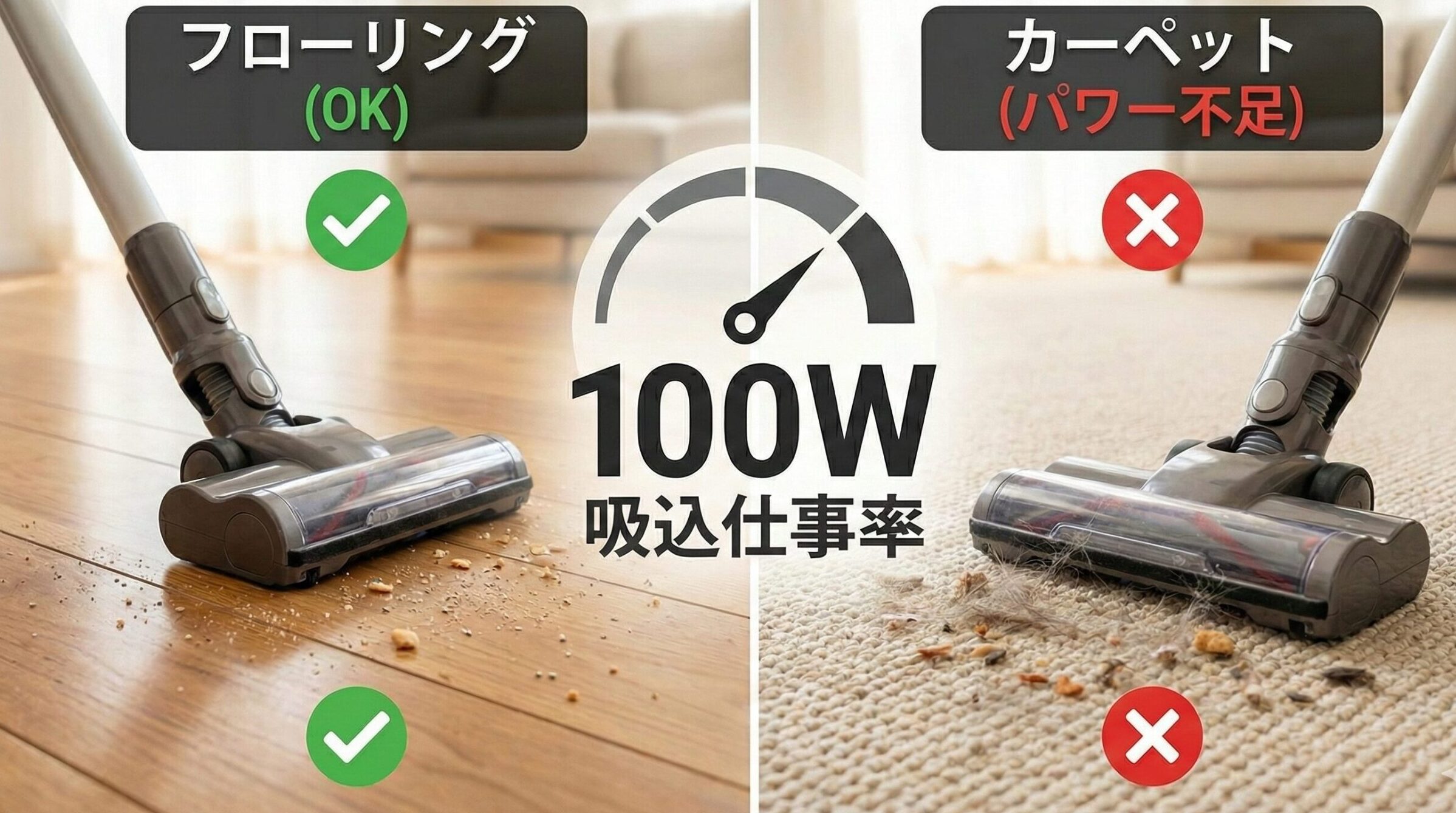 吸込仕事率100Wのイメージ