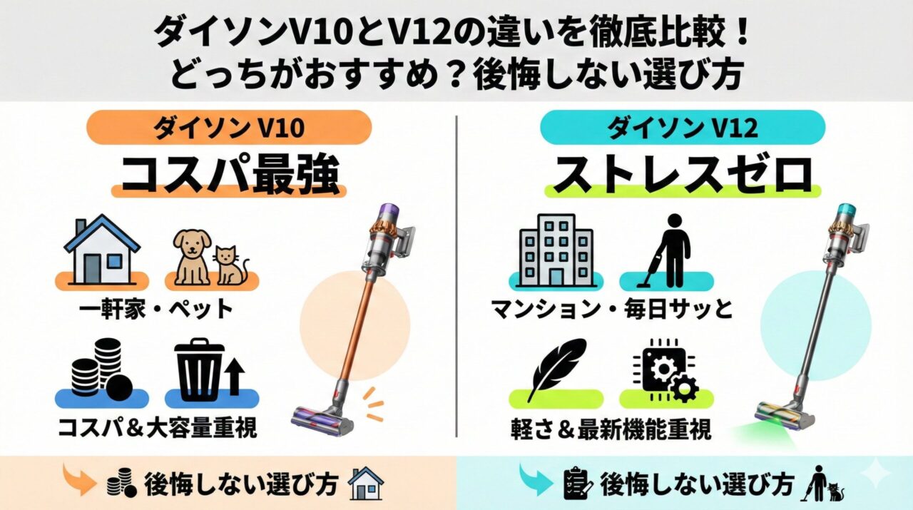 
ダイソンV10とV12の違い