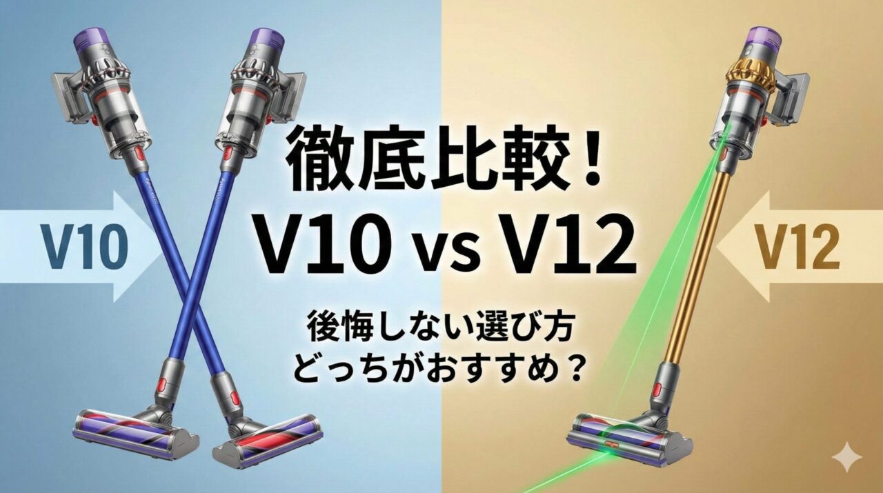 ダイソンV10とV12の違いを徹底比較！どっちがおすすめ？後悔しない選び方