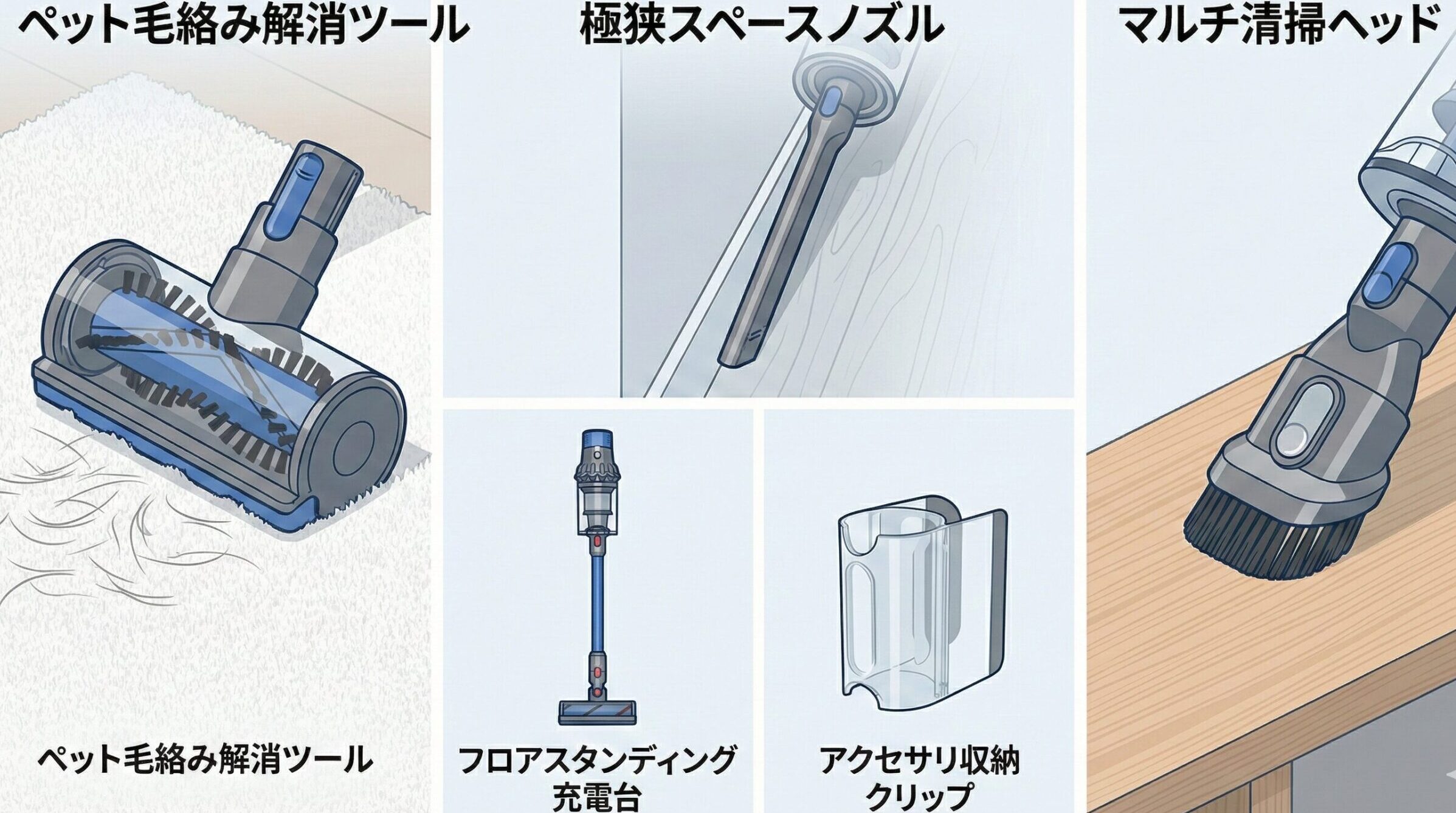 付属品と掃除ツール一覧