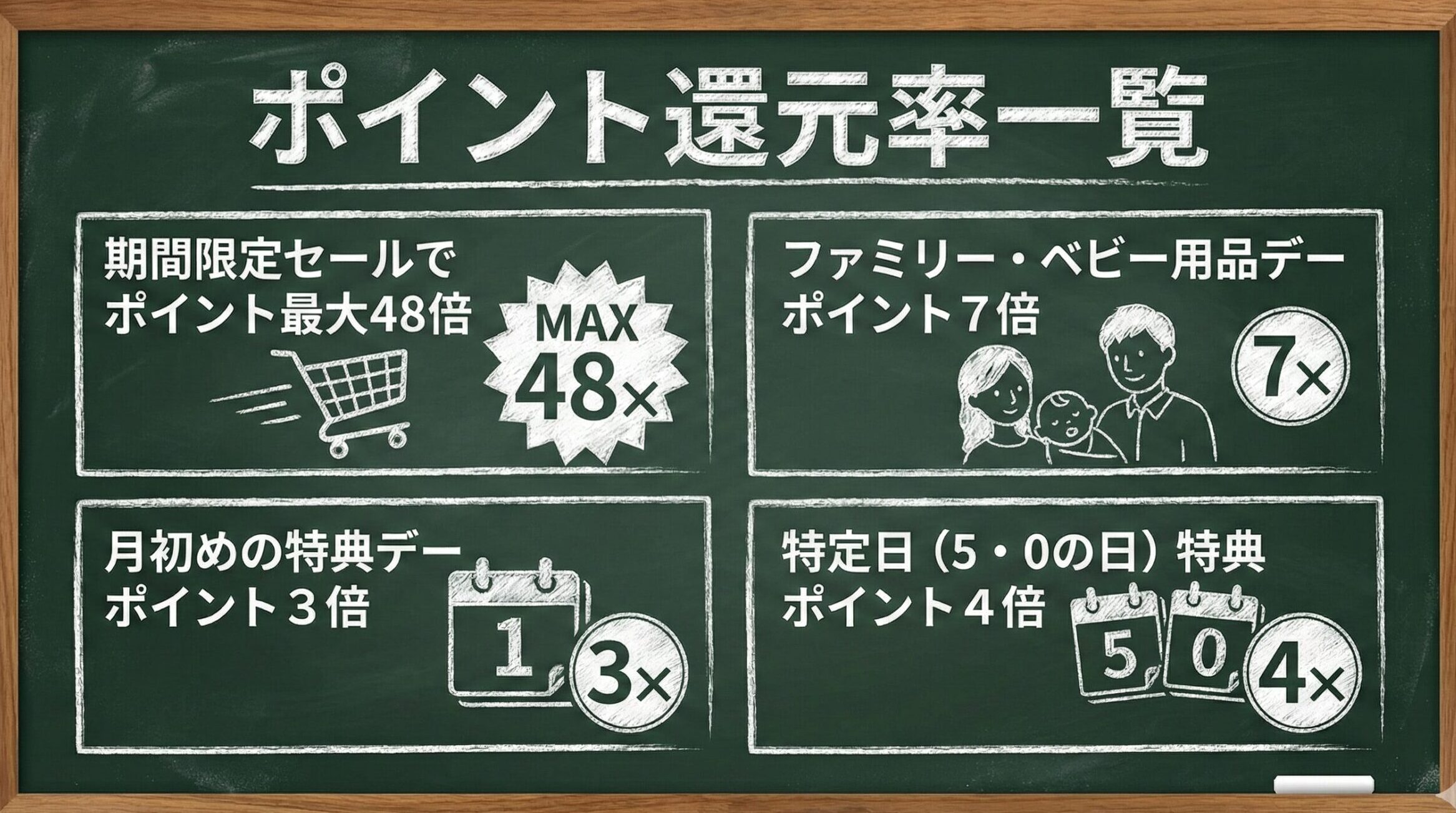 ポイント還元率一覧