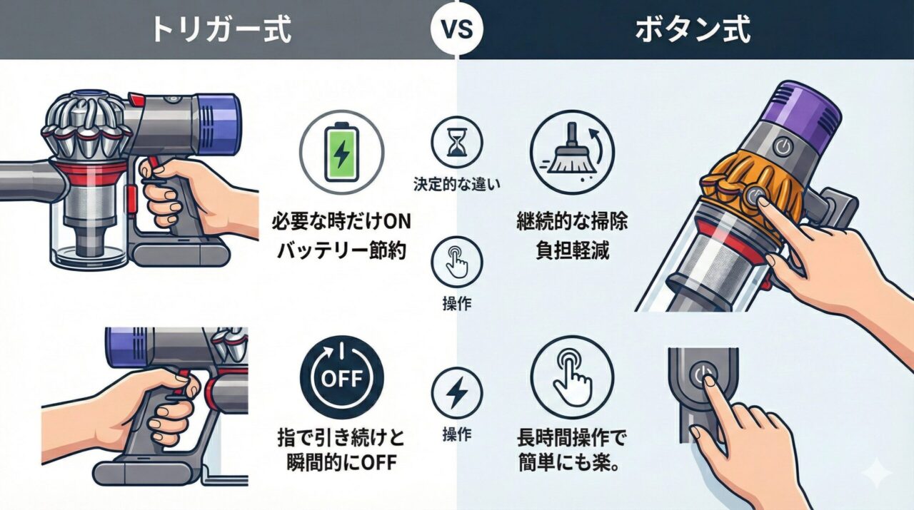 トリガー式とボタン式の違い