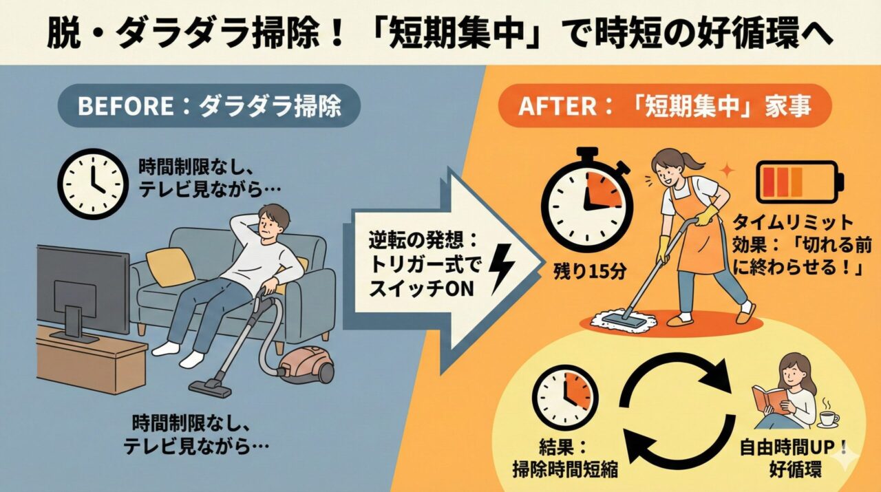 V8オリジンでダラダラ掃除を防止。「短期集中」で家事を終わらせる