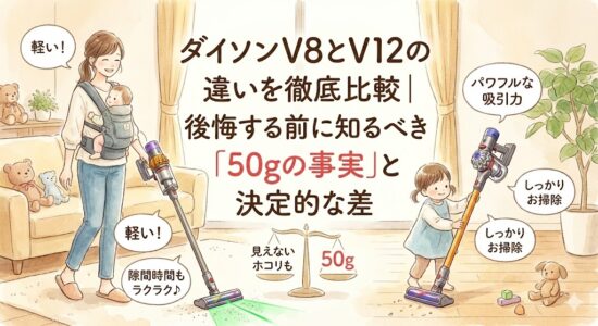 ダイソンV8とV12の違いを徹底比較｜後悔する前に知るべき「50gの事実」と決定的な差