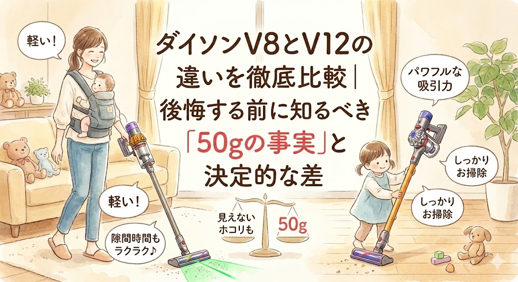 ダイソンV8とV12の違いを徹底比較｜後悔する前に知るべき「50gの事実」と決定的な差