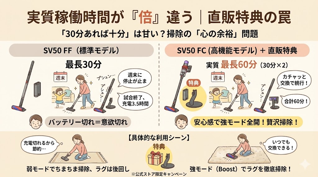 実質稼働時間が「倍」違う