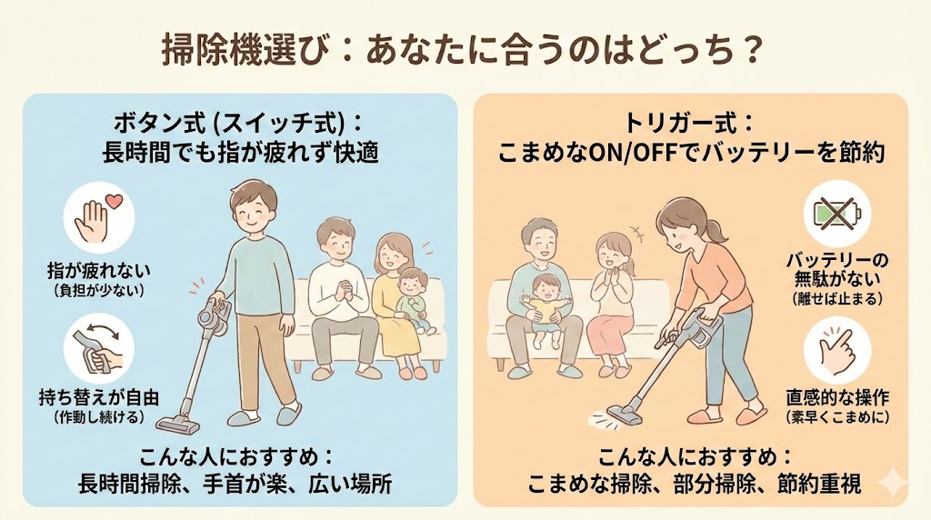 ボタン式とトリガー式の違い