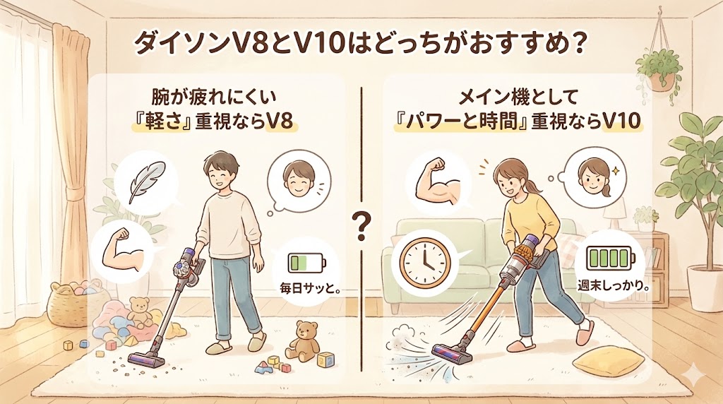 ダイソンV8とV10はどっちがおすすめ