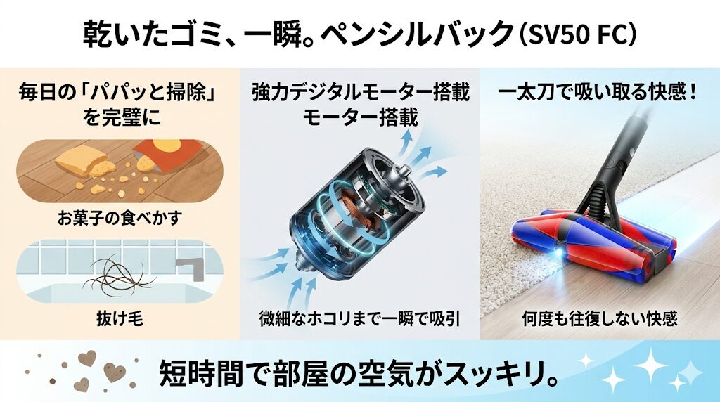 強力に吸い込みたいならペンシルバック(SV50 FC)