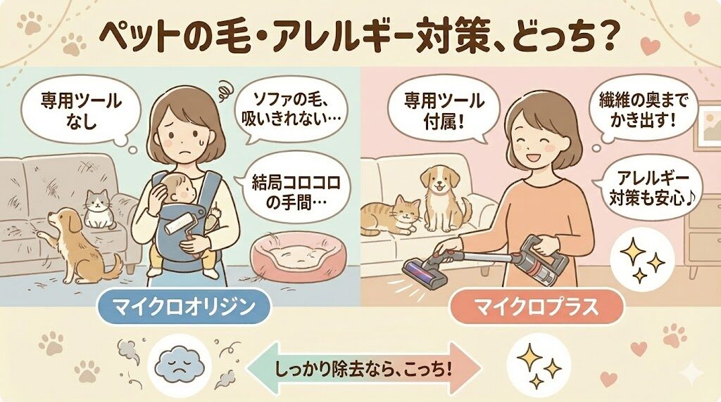 ペット・アレルギー:毛を搔き出したいなら「マイクロオリジン」はNG