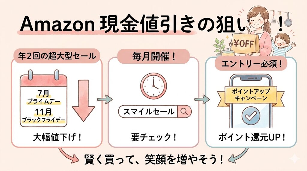 Amazonの現金値引きを狙う
