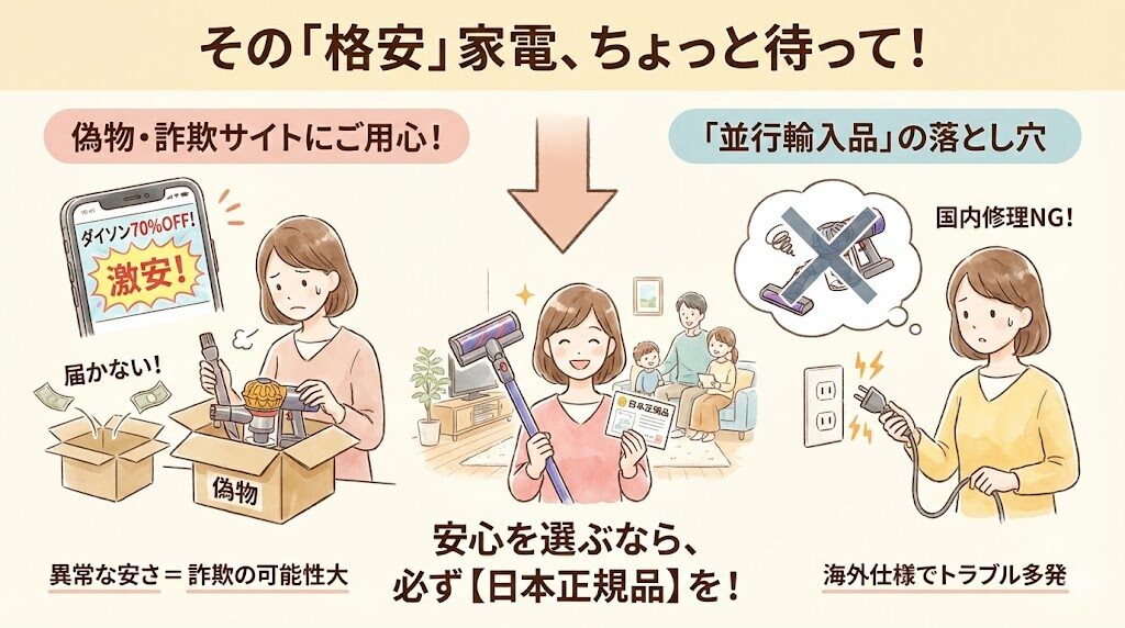 偽物サイトと輸入品のリスク