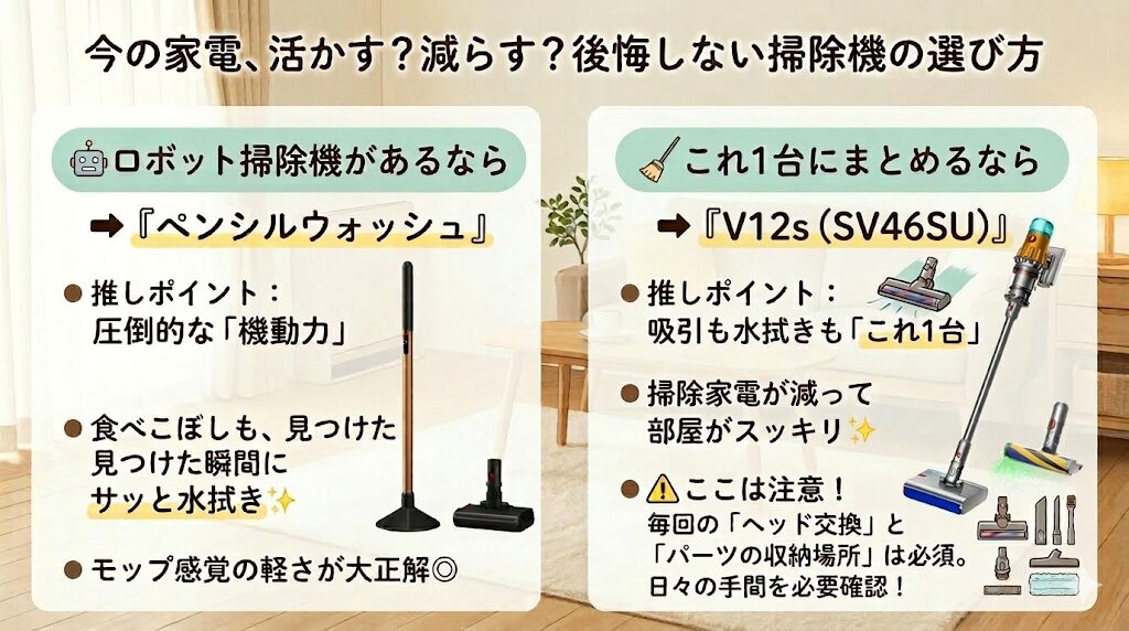 既存の掃除する環境から導く、後悔しない選びかた