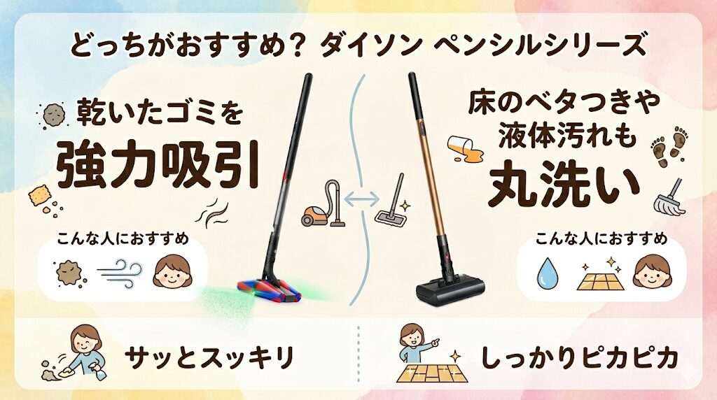 ペンシルウォッシュとペンシルバック(SV50 FC)の違い｜あなたに言い合うのはどっち？