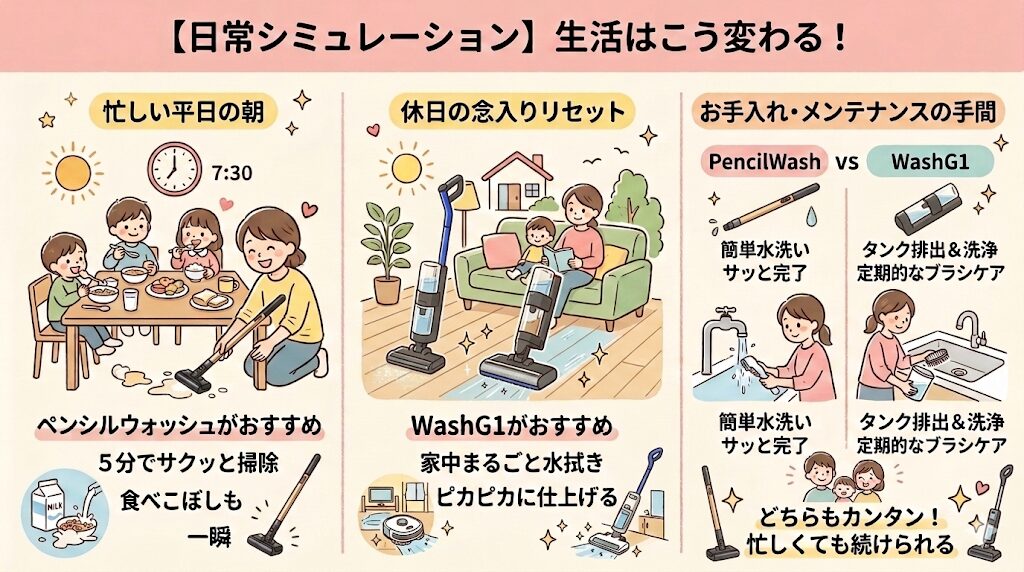 WashG1とペンシルウォッシュを購入後のリアルな生活はどう変わる？