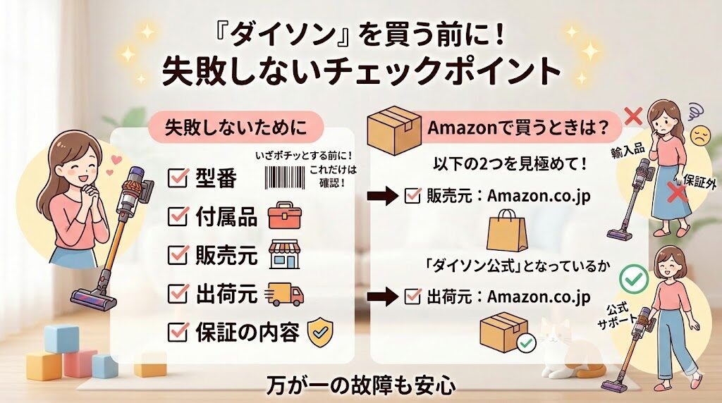 ダイソンの掃除機を買うときの注意点
