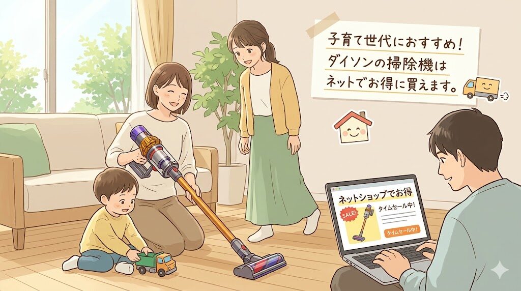 ダイソンの掃除機はネットショップでの購入で安く買える