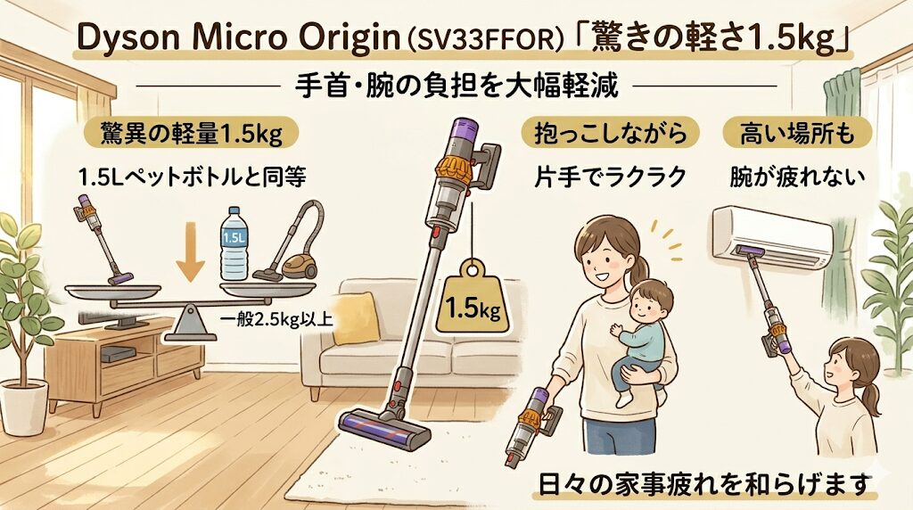 マイクロオリジン（SV33FFOR）は、本体の重さは1.5kg