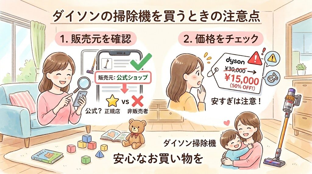 ダイソンの掃除機を買うときの注意点
