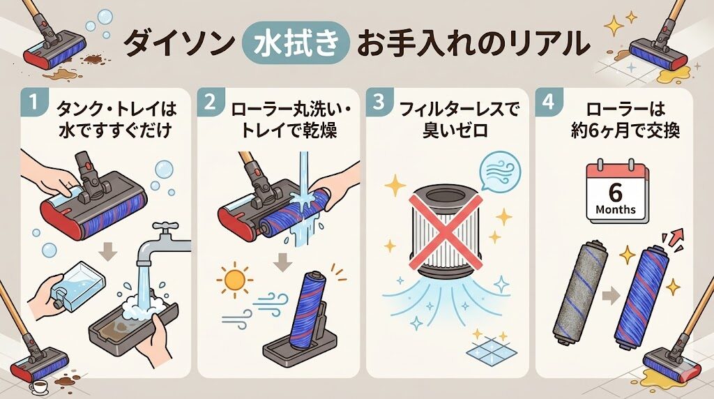 ダイソンペンシルウォッシュのお手入れ方法