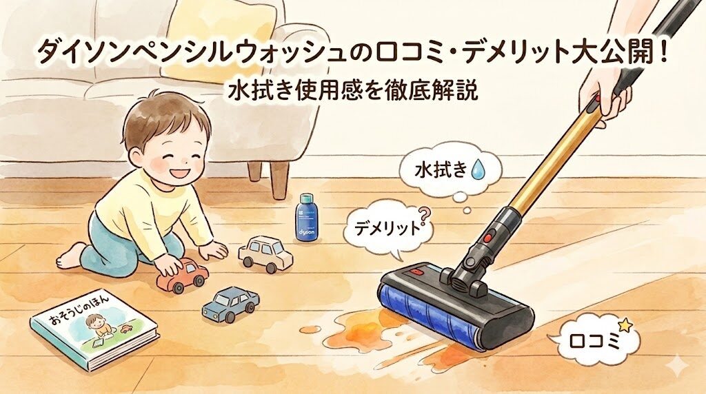 ダイソンペンシルウォッシュの口コミ・評判は？水拭きの使用感とデメリットを徹底解説