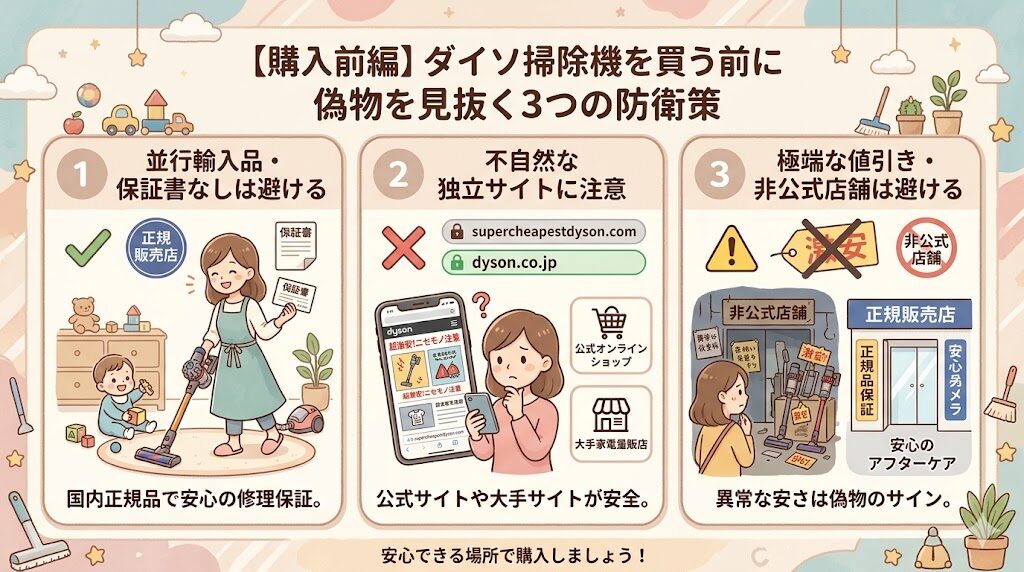 【購入前編】ダイソン掃除機を買う前に偽物を見抜く3つの防衛策