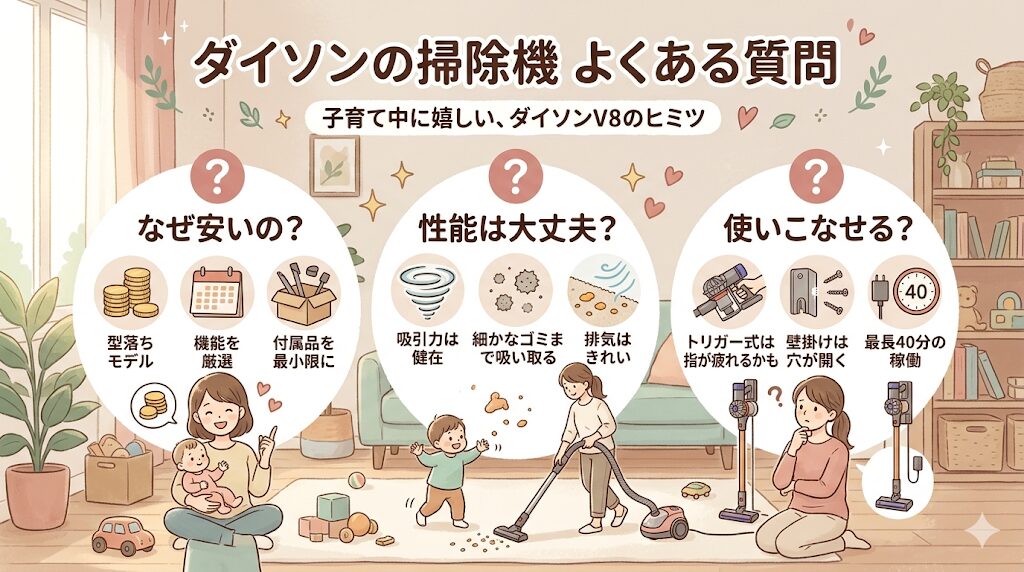 ダイソンV8に関するよくある質問