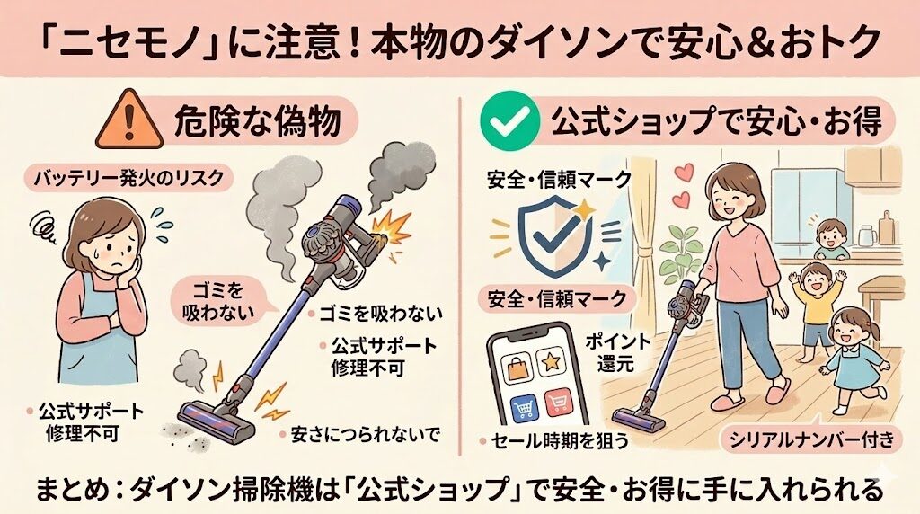 まとめ：ダイソン掃除機は「公式ショップ」で安全・お得に手に入れられる