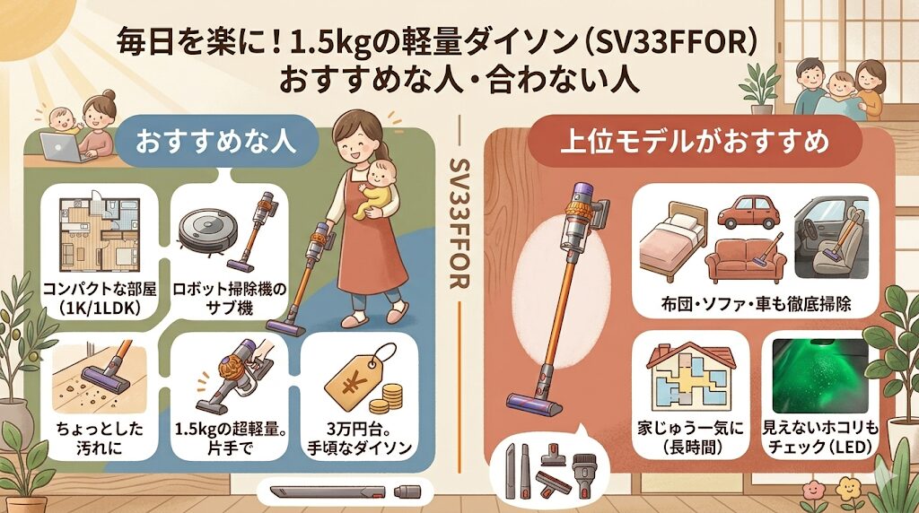 ダイソンマイクロオリジン（SV33FFOR）はどんな人におすすめ？