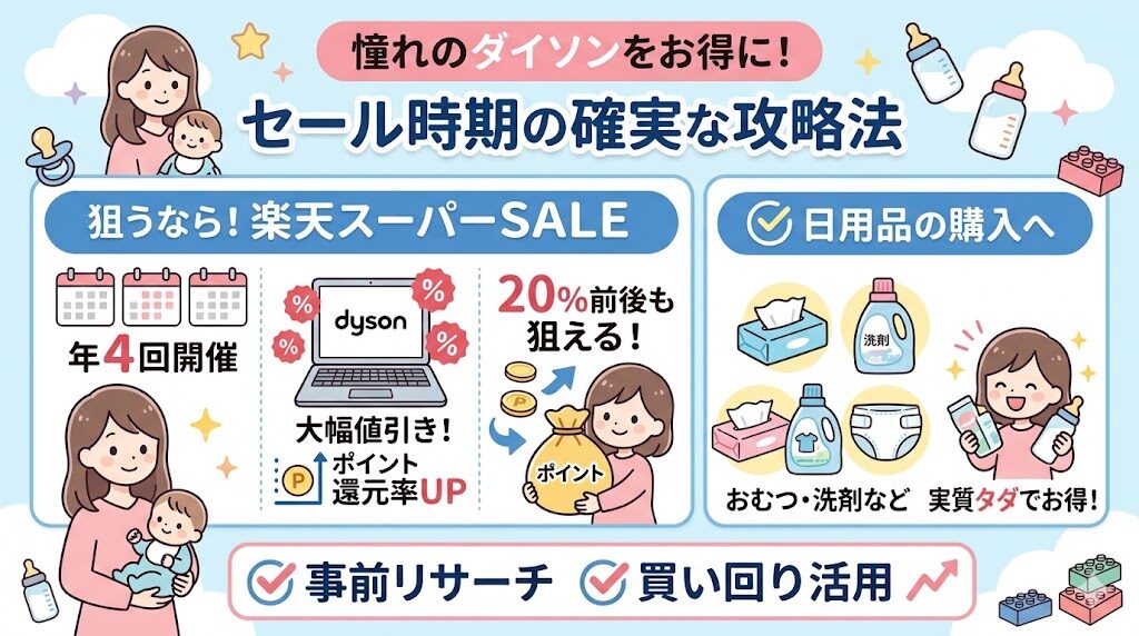 ダイソンの掃除機は楽天スーパーSALEを狙う