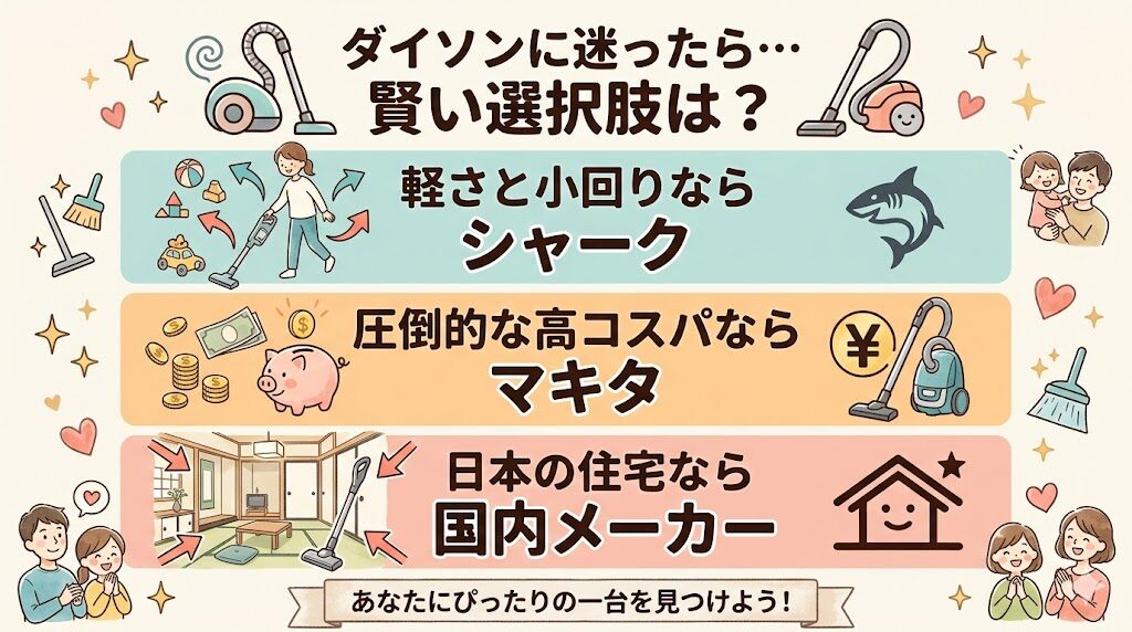 ダイソンを買わない方がいい？代わりになる賢い選択肢