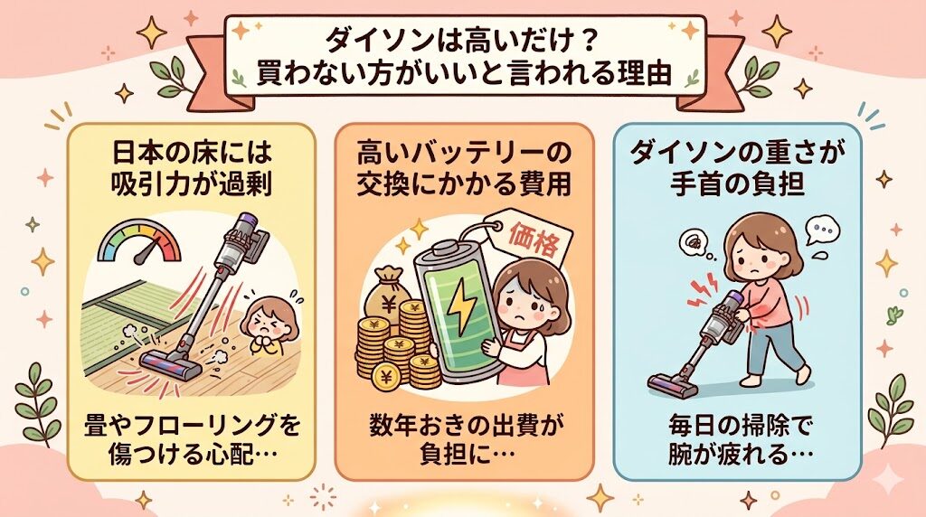 ダイソンは高いだけ？買わない方がいいと言われる理由