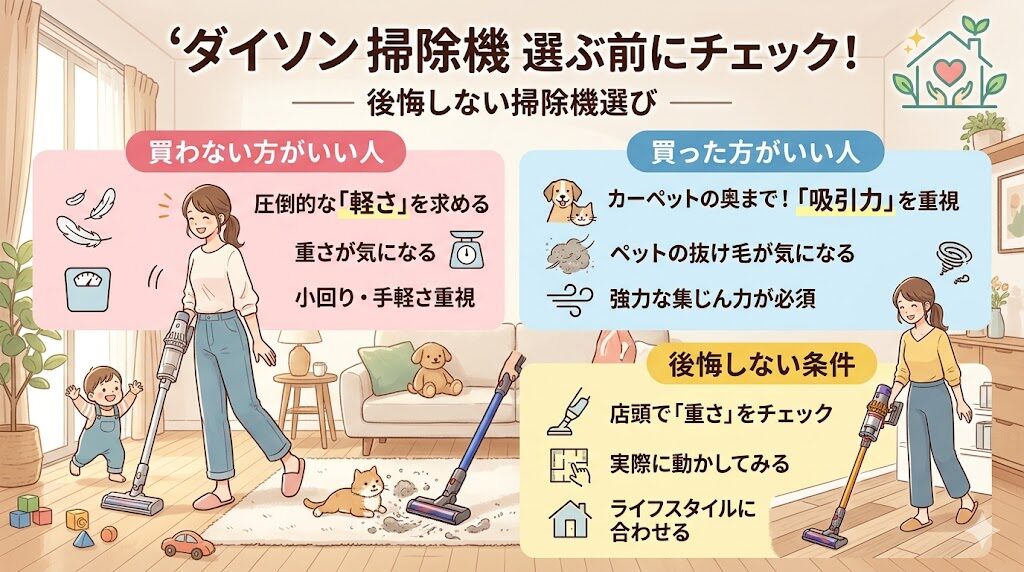 ダイソンの掃除機を買ったほうがいい人・買わないほうがいい人
